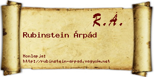 Rubinstein Árpád névjegykártya